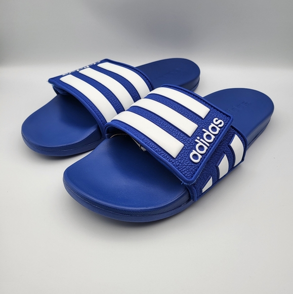 NEW Y6 | W7 Adidas Adjustable Comfort Slides Blue - Picture 1 of 10